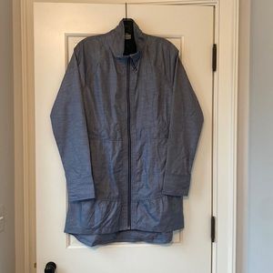 Athleta City Chick Windbreaker, Heathered Blue, Size M, NWOT